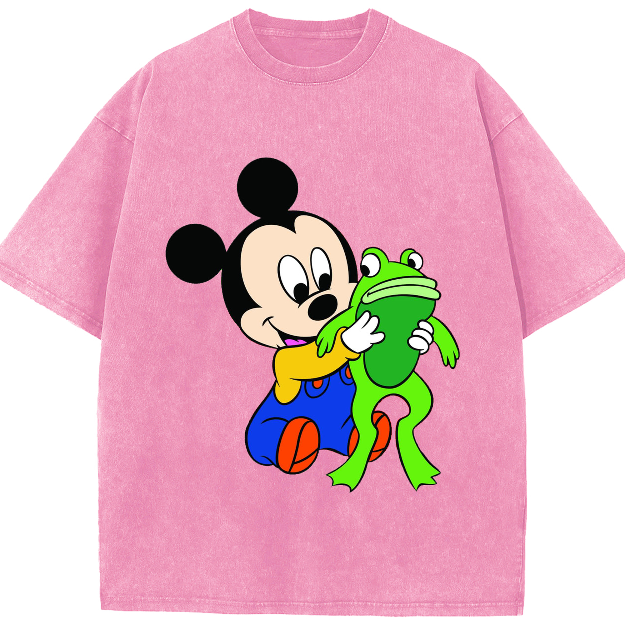 （画像用） ミッキーマウス Mickey Mouse 綿100% ヴィンテージ風 半袖Tシャツ（フロントプリント）